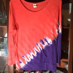 Balance collection yoga top tie dye red/purp SzM